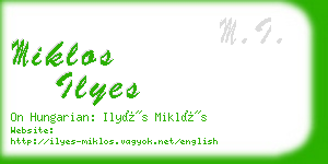 miklos ilyes business card